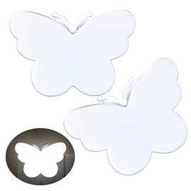 DASITON White Butterfly Night Light Plug Into Wall, Auto Dusk to Dawn Smart Sensor Night Light, Suitable for Living Room, Bedroom, Bathroom, Kitchen Hallway Dormitory, Kids, Adults (2 Pcs)