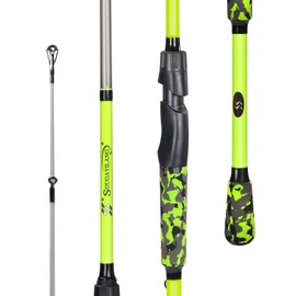Sougayilang Fishing Rods, IM7 Graphite Blank Casting & Spinning Rods,2 Pieces Rods with “S” Style Hook Keeper and EVA Handle for Bass, Trout, Walleye, Catfish Etc (6'10"-M-Spin)