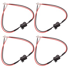 Kinstecks ​​4 Pieces 25 W 10 Ohm LED Load Resistors LED Indicator Indicator Adapter Flash Fix Error for LED Indicator LED Number Plate Lighting DRL Red Black