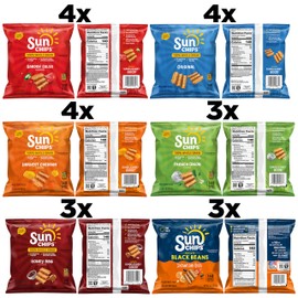 SunChips 100% Whole Grain Chips, Variety Pack, 1 oz Bags, Pack of 21, No Artificial Flavors, No Colors from Artificial Sources