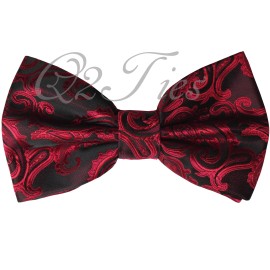 Brand Q New Men's BUTTERFLY Design RED / BLACK Pre-tied Bow tie Prom Wedding Formal