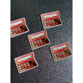 5pc. Teal and Gold Makeup Brush Resin Planar Flatback, Makeup Cabochon, Bow