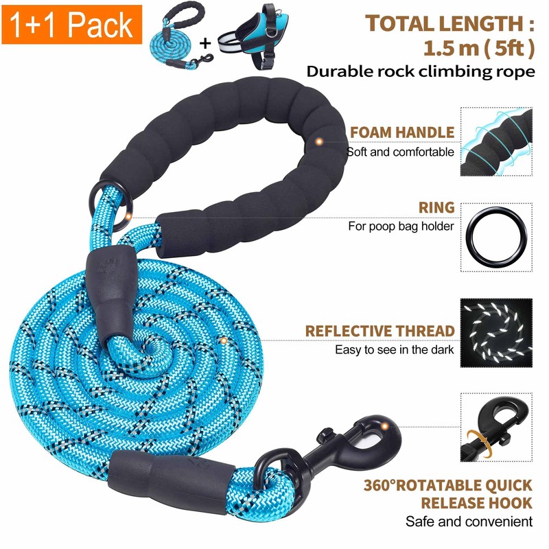 Haapaw Essential Dog Harness, No Pull Pet Vest with 3