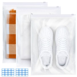 Reusable Zip Lock Bags, 30pcs 40x30cm Plastic Travel Storage Bags Organiser No Holes Hospital Bag Organiser Pouches Frosted Waterproof ziplock bags for Clothes,Shoes,Cosmetics,Suitcase Organiser Bags