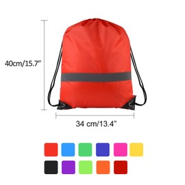KUUQA 22 Pcs Drawstring Backpack Bag with Reflective Strip,String Backpack Bulk Cinch Sack Bags for School Yoga Sport Gym Traveling (11 Colors)