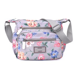 WITERY Nylon Crossboby Bag for Women - Waterproof Zipper Multi-Pocket Purse Lightweight Shoulder Bag Messenger Bag, Ladies Medium Roomy Travel Purses Hobo Tote Bag with Adjustable Strap