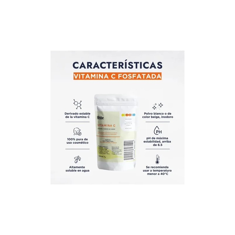 Vitamina C Fosfatada Cosmetica Cosmetic Phosphate Vitamin C Powder, 10g