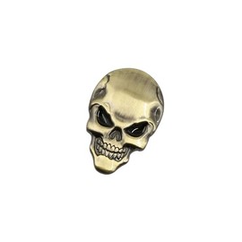 Motoforti Skeleton Skull Bone Style Car Emblem Badge 3D Sticker Gold Tone Long-lasting