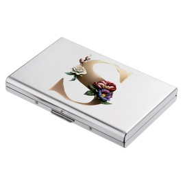 BONSYL Slim RFID Blocking Metal Credit Card Holder - Fashionable Design and Artistic Pattern Wallet for Men and Women, 6 cards/silver/S, Modern