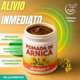 ANAHUAC Pomada de Árnica, Alcanfor y Guayacol, Paquete 4 pzas, 50 g c/u, Alivio Rápido para Golpes, Dolores Musculares y Articulares