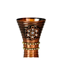 Intense Oud Mini Round Alkes Incense Burner – Arabian Bakhoor Burner with Metal Tray, 5 Inches, Rustic Finish, Compact Design for Home & Office Decor