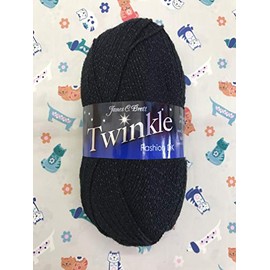 James C Brett Twinkle 100g Ball Black tk1