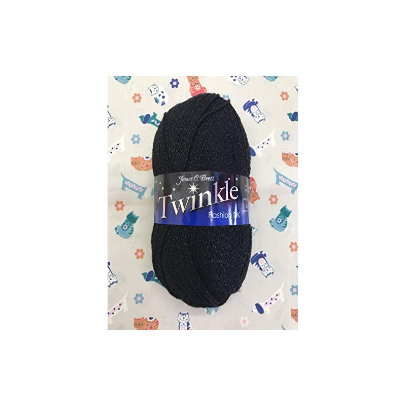 James C Brett Twinkle 100g Ball Black tk1