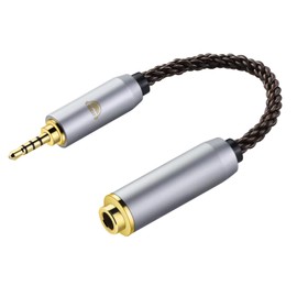 okcsc 2.5MM Male to 4.4MM Female AC8G OFC Adapter Cable,Aging Resistance PVC Material,Metal Shell,Gold-Plated Plug 2.7inch 4.4MM Female