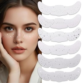 Brillos Para La Cara Glitter Para Cara Pecas De Glitter 6 Pzs Plateado  Impermeable, fácil de aplicar, oro, plata y arcoíris, ideal para festivales,  