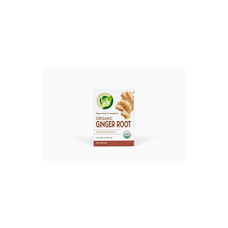 Lifestyle Awareness Organic Ginger Root Tea, Caffeine Free, 20 Count