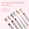 Juego de brochas profesionales para decoración de uñas de 6