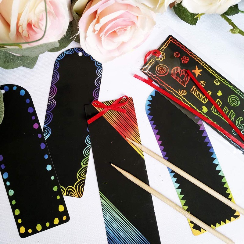 Supla 36 Set 2 Style Magic Scratch Rainbow Bookmarks Making