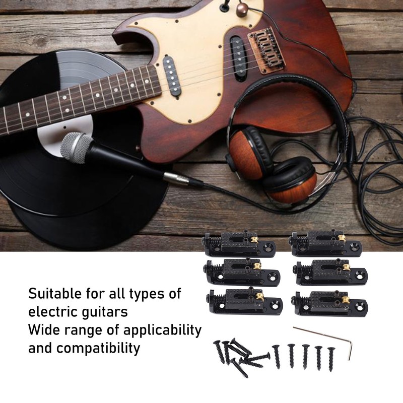 Electric Guitar Split Bridge Saddle Roller Ball String Plate Metal