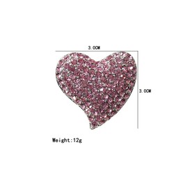 Love Heart Shape Brooch Pin Full Crystal Pink/Red/Coloful Heart Lapel Pin Rhinestone Love Heart Badges for Clothing Bag Hat Fashion Dress Coat Pin Valentine's Day Christmas Gift (pink)