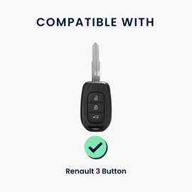 kwmobile Car Key Case Compatible with Renault 3-Button Dacia Sandero Stepway 2021 Case - Key Case with Key Ring Pendant - Cover Gold Black