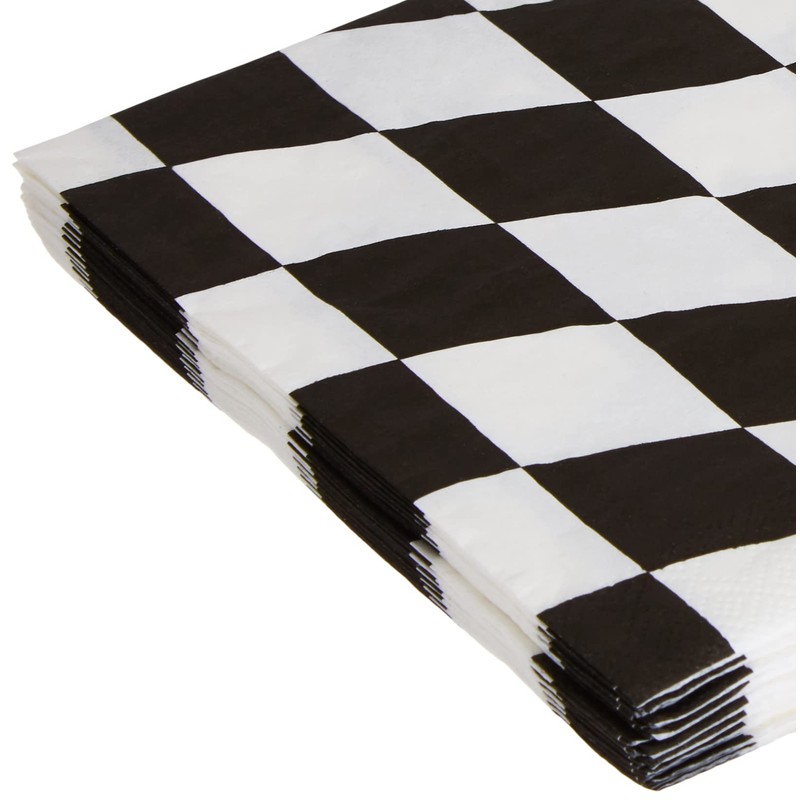 Creative Converting 660944 Lunch Napkins, 18 Count , Black and