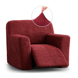 PAULATO BY GA.I.CO. Recliner Slipcover - Recliner Chair Cover - Soft Polyester Fabric Slipcover - 1-Piece Form Fit Stretch Furniture Protector - Microfibra - Burgundy (Recliner Cover)