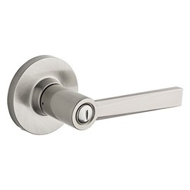 Weiser Westley Satin Nickel Door Handle, Reversible Privacy Lever, Interior Door Handles for Bedroom and Bathroom Doors, Keyless Bathroom/Bedroom Door Lock, Modern Home Décor