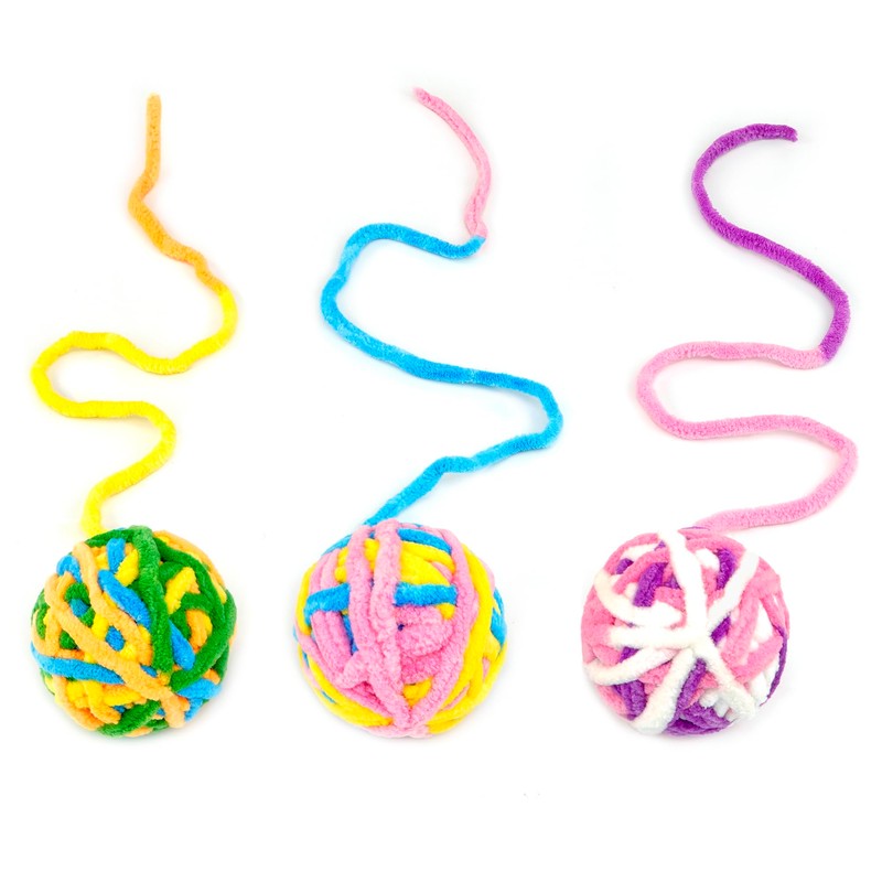 CHIWAVA 6 Pack 20" Woolen Yarn Cat Toys Ball with