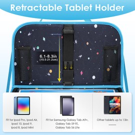 MENZOKE Backseat Car Organizer with Tray, 7 Storage Pockets Car Seat Organizer with Tablet Holder & Insulated Bottle Pocket, Kids Travel Tray Road Trip Activities Essentials for Kids Travel (2 Pack)