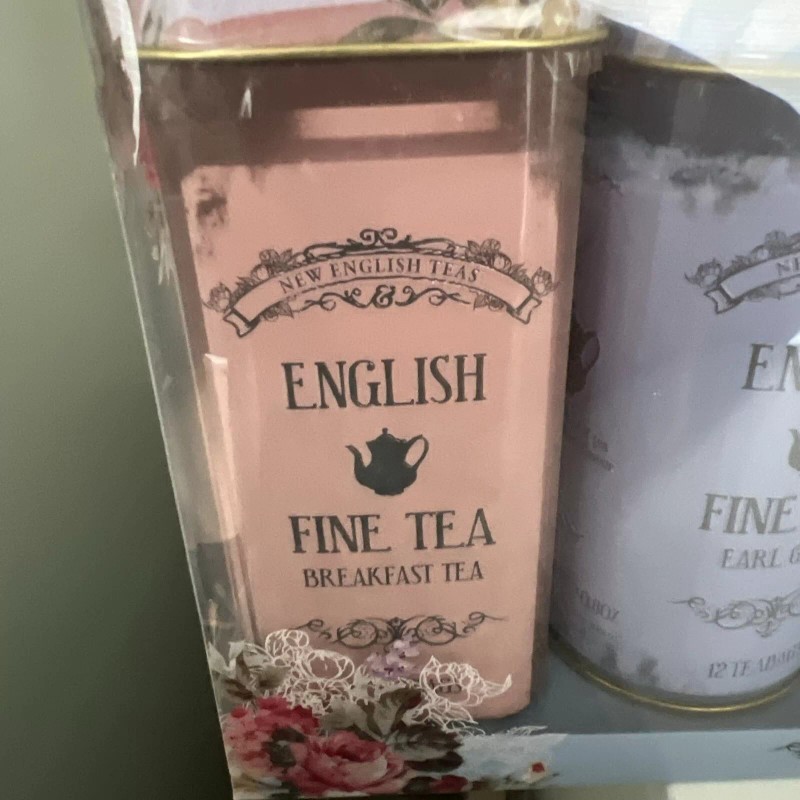 NEW English Fine Tea Gift Set, 6 Tins, 72 Teabags,