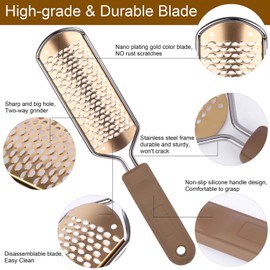 2 limas de pedicura para quitar callos de pies, raspador de pies de metal colosal y lima fina para pies mojados y secos, elimina la piel dura