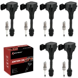 UF401 Ignition Coil Pack and Iridium Spark Plugs Set of 6 Compatible with Infiniti FX35 G35 M35 Nissan 350Z 2003 2004 2005 2006 2007 2008 3.5 V6,Replace# C689, 5C1430, 5027