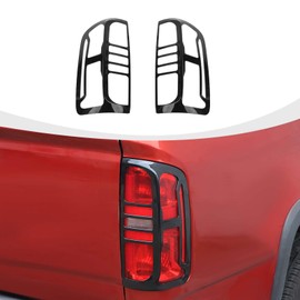 RAZPOY for Colorado Tail Light Covers, Black Rear Light Lamp Guards Trim Compatible with 2014-2021 Chevy Colorado Exterior Accessories, Black