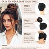 KISANOF Messy Bun Hair Piece Human Hair Chocolate Brown Wavy
