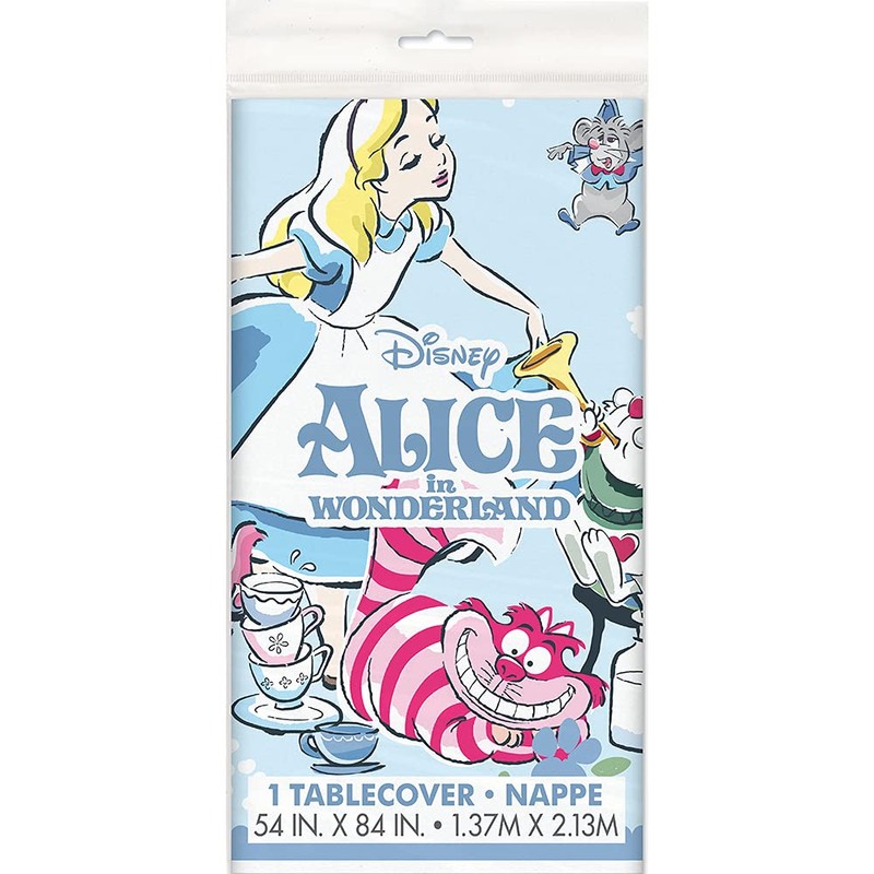 Unique 77283 Alice in Wonderland Plastic Tablecloth, 84" X 54"
