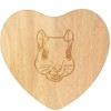'Squirrel Face' Wooden Heart Shaped Chopping/Cutting Board (WB00079407)