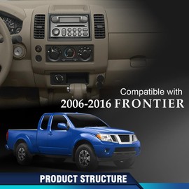 PIT66 Center Dash Console Instrument Panel Cluster Lid Bezel Compatible with Nissan Frontier 2005-2020 Brown