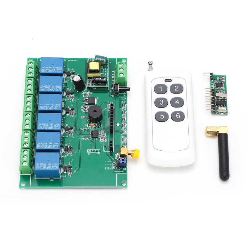 Relay Board 6 Channel RF Remote Control Relay Module for