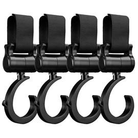 4 Pcs Buggy Clips Multifunctional Baby Stroller Hook Baby Pushchair Hooks 360 Degree Swivel Baby Pushchair Hooks for Hook Your Shopping Bags
