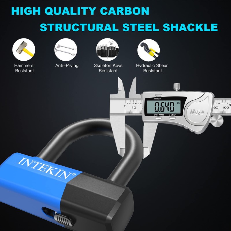 INTEKIN Motorcycle Chain Locks 3.1FT Bicycle Locks 10mm/0.42inch Thick Security