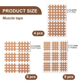 HAMKU 20 Blätter Netzpflaster 128 Stück, Gitterpflaster in Mix Größen, Akupunkturpflaster inkl, Cross Tape Schmerzpunkte oder als Narbenpflaster, Selbstklebend 3 Größen