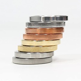 AroundSquare Regular Stepped Deadeye Contact Coin - Currency Manipulation, Worry Stone (Stainless Steel Knurled)