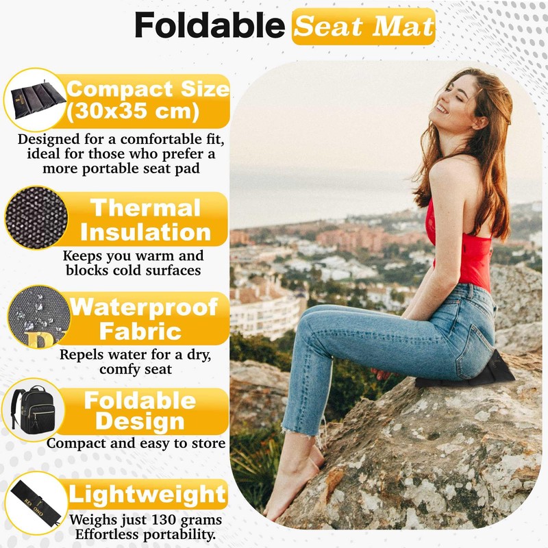REXZONO Folding Sit Mat - Waterproof, Moisture-Resistant, Portable Sitting Cushion.