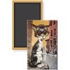 Big Eye Pity Kitty City Sidewalk Cat Image Fridge Locker