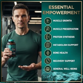 ALL-WOUNDS- WILD FUEL HMB Suplementos con Vitamina D31,000 MG Fitness Support 3 Meses 180 Cápsulas