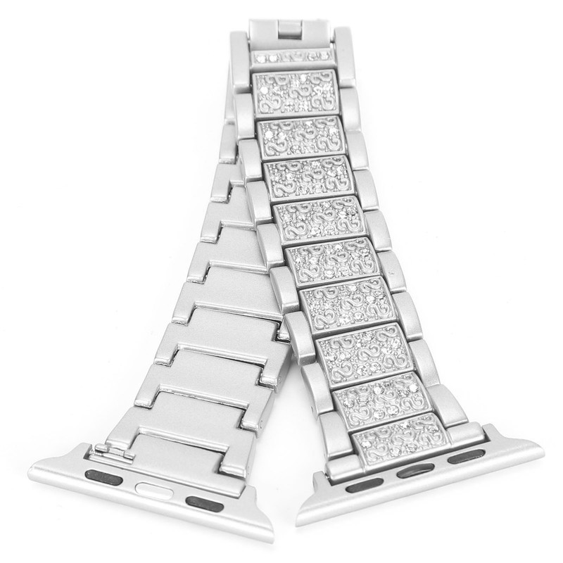 Watch Band Full Rhinestones Strap Metal Wristband Replacement Compatible for