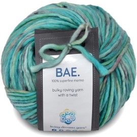 BAE by Living Dreams Yarn. Cuddly, Strong & Super Soft for Next to Skin Winter Knits. 100% Extrafine Merino Bulky Roving Yarn, Crush