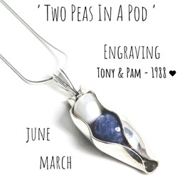 11th anniversary necklace | Two peas in a pod | Mixed birthstones | Steel anniversary | 11 years together | Sentimental husband & wife gift