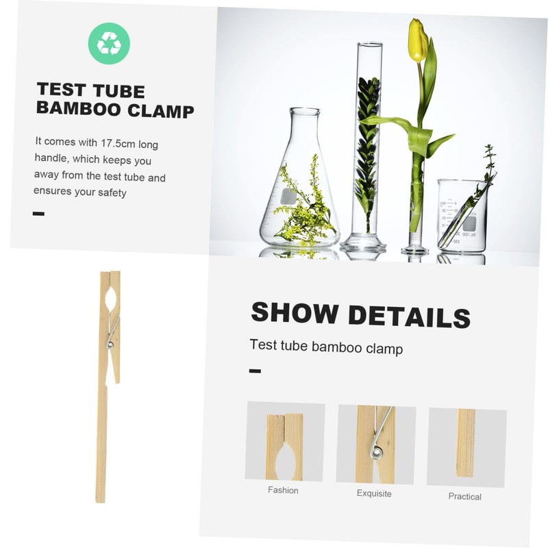 iplusmile 10pcs Bamboo Test Tube Clamp Holder for Storage Tube